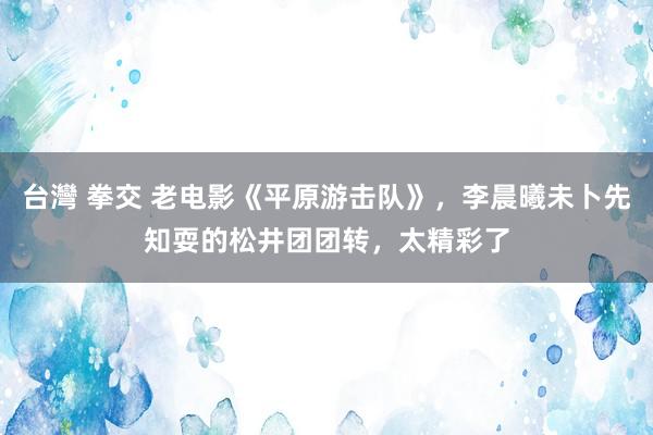 台灣 拳交 老电影《平原游击队》，李晨曦未卜先知耍的松井团团转，太精彩了