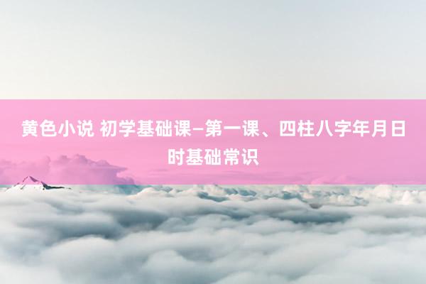 黄色小说 初学基础课—第一课、四柱八字年月日时基础常识